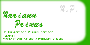 mariann primus business card